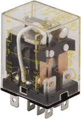 Square D - 1/2 hp at 240 Volt & 1/3 hp at 120 Volt, Electromechanical Plug-in General Purpose Relay - 10 Amp at 240 VAC, DPDT, 120 VAC at 50/60 Hz - USA Tool & Supply