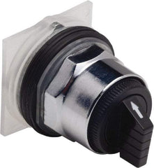 Schneider Electric - 30mm Mount Hole, 3 Position, Knob and Pushbutton Operated, Selector Switch Only - Black, Maintained (MA), without Contact Blocks, Weatherproof and Dust and Oil Resistant - USA Tool & Supply