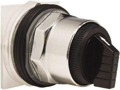 Schneider Electric - 30mm Mount Hole, 3 Position, Knob and Pushbutton Operated, Selector Switch Only - Black, Momentary (MO), without Contact Blocks, Weatherproof and Dust and Oil Resistant - USA Tool & Supply