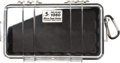 Pelican Products, Inc. - 5-9/16" Wide x 2-5/8" High, Clamshell Hard Case - Clear/Black, Polycarbonate - USA Tool & Supply