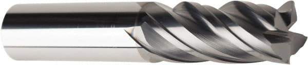 American Tool Service - 5/8", 1-1/2" LOC, 5/8" Shank Diam, 3-1/2" OAL, 4 Flute, Solid Carbide Square End Mill - Single End, AlCrN Finish, Spiral Flute, Variable° Helix, Centercutting, Right Hand Cut, Right Hand Flute - USA Tool & Supply