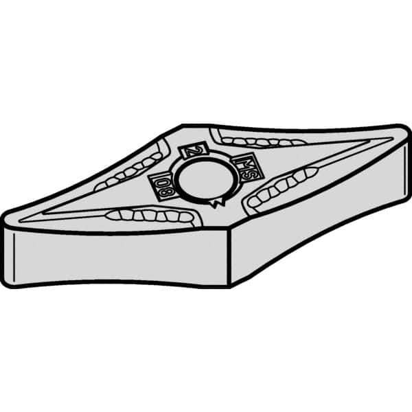 Kennametal - VNMG431 MS Grade KCU10 Carbide Turning Insert - 35° Included Angle, AlTiN Finish, 1/2" Inscr Circle, 3/16" Thick, 1/64" Corner Radius - USA Tool & Supply