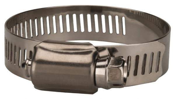 Value Collection - SAE Size 28, 1-1/4 to 2-1/4" Diam, Stainless Steel Worm Drive Clamp - 1/2" Wide, Material Grade 201 - USA Tool & Supply