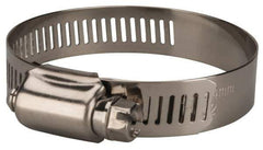 Value Collection - SAE Size 32, 1-1/2 to 2-1/2" Diam, Stainless Steel Worm Drive Clamp - 1/2" Wide, Material Grade 201 - USA Tool & Supply