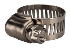 Value Collection - SAE Size 8, 7/16 to 1" Diam, Stainless Steel Worm Drive Clamp - 1/2" Wide, Material Grade 201 - USA Tool & Supply