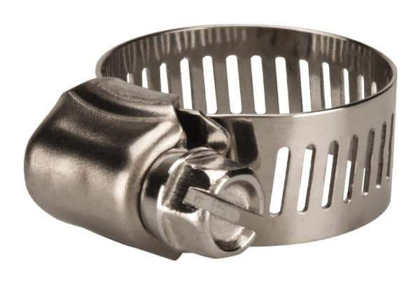 Value Collection - SAE Size 10, 1/2 to 1-1/16" Diam, Stainless Steel Worm Drive Clamp - 1/2" Wide, Material Grade 201 - USA Tool & Supply