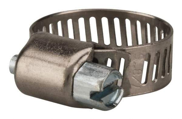 Value Collection - SAE Size 6, 5/16 to 7/8" Diam, Stainless Steel/Carbon Steel Worm Drive Clamp - 5/16" Wide, Material Grade 301 - USA Tool & Supply