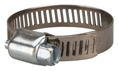 Value Collection - SAE Size 16, 1/2 to 1-1/2" Diam, Stainless Steel/Carbon Steel Worm Drive Clamp - 5/16" Wide, Material Grade 201 - USA Tool & Supply