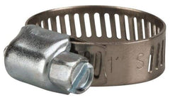 Value Collection - SAE Size 8, 3/8 to 1" Diam, Stainless Steel/Carbon Steel Worm Drive Clamp - 5/16" Wide, Material Grade 201 - USA Tool & Supply