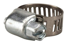 Value Collection - SAE Size 4, 1/4 to 5/8" Diam, Stainless Steel/Carbon Steel Worm Drive Clamp - 5/16" Wide, Material Grade 201 - USA Tool & Supply