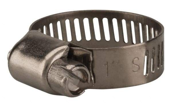 Value Collection - SAE Size 8, 3/8 to 1" Diam, Stainless Steel Worm Drive Clamp - 5/16" Wide, Material Grade 201 - USA Tool & Supply