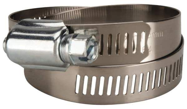 Value Collection - SAE Size 64, 2-1/2 to 4-1/2" Diam, Stainless Steel/Carbon Steel Worm Drive Clamp - 1/2" Wide, Material Grade 201 - USA Tool & Supply