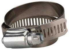 Value Collection - SAE Size 52, 2-3/4 to 3-3/4" Diam, Stainless Steel/Carbon Steel Worm Drive Clamp - 1/2" Wide, Material Grade 201 - USA Tool & Supply