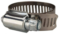 Value Collection - SAE Size 16, 11/16 to 1-1/2" Diam, Stainless Steel/Carbon Steel Worm Drive Clamp - 1/2" Wide, Material Grade 201 - USA Tool & Supply