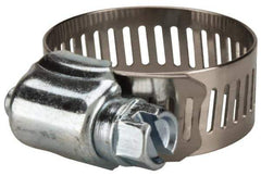 Value Collection - SAE Size 12, 1/2 to 1-1/4" Diam, Stainless Steel/Carbon Steel Worm Drive Clamp - 1/2" Wide, Material Grade 201 - USA Tool & Supply