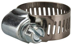 Value Collection - SAE Size 10, 1/2 to 1-1/16" Diam, Stainless Steel/Carbon Steel Worm Drive Clamp - 1/2" Wide, Material Grade 201 - USA Tool & Supply