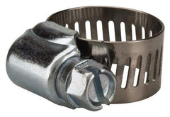 Value Collection - SAE Size 6, 3/8 to 7/8" Diam, Stainless Steel/Carbon Steel Worm Drive Clamp - 1/2" Wide, Material Grade 201 - USA Tool & Supply