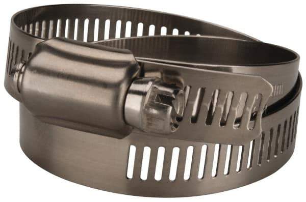 Value Collection - SAE Size 64, 2-1/2 to 4-1/2" Diam, Stainless Steel Worm Drive Clamp - 1/2" Wide, Material Grade 201 - USA Tool & Supply