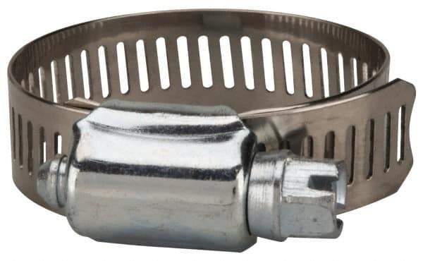 Value Collection - SAE Size 20, 3/4 to 1-3/4" Diam, Stainless Steel/Carbon Steel Worm Drive Clamp - 1/2" Wide, Material Grade 201 - USA Tool & Supply