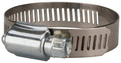 Value Collection - SAE Size 32, 1-1/2 to 2-1/2" Diam, Stainless Steel/Carbon Steel Worm Drive Clamp - 1/2" Wide, Material Grade 201 - USA Tool & Supply