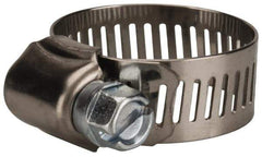 Value Collection - SAE Size 12, 1/2 to 1-1/4" Diam, Stainless Steel/Carbon Steel Worm Drive Clamp - 1/2" Wide, Material Grade 201 - USA Tool & Supply