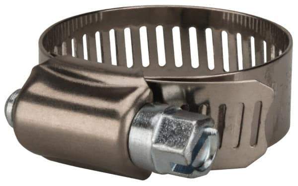 Value Collection - SAE Size 16, 11/16 to 1-1/2" Diam, Stainless Steel/Carbon Steel Worm Drive Clamp - 1/2" Wide, Material Grade 201 - USA Tool & Supply