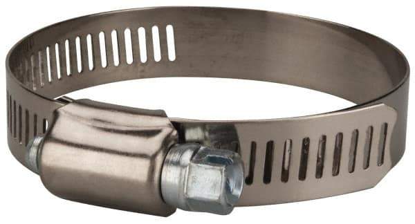 Value Collection - SAE Size 40, 2 to 3" Diam, Stainless Steel/Carbon Steel Worm Drive Clamp - 1/2" Wide, Material Grade 201 - USA Tool & Supply