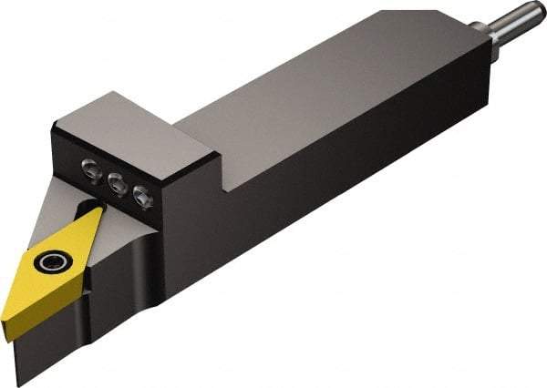 Sandvik Coromant - QS-SVJC, Left Hand Cut, -3° Lead Angle, 10mm Shank Height x 12mm Shank Width, Neutral Rake Indexable Turning Toolholder - 70mm OAL, VCMT 110304 Insert Compatibility, Series CoroTurn 107 - USA Tool & Supply