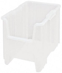 Quantum Storage - 17-1/2" Deep, Clear Polypropylene Hopper Stacking Bin - 12-1/2" High x 10-7/8" Wide x 17-1/2" Long - USA Tool & Supply