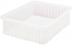 Quantum Storage - Clear Polypropylene Dividable Container - Stacking, 22-1/2" Long x 17-1/2" Wide x 6" High - USA Tool & Supply