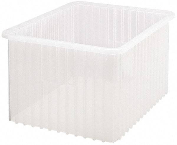 Quantum Storage - Clear Polypropylene Dividable Container - Stacking, 22-1/2" Long x 17-1/2" Wide x 12" High - USA Tool & Supply