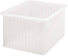 Quantum Storage - Clear Polypropylene Dividable Container - Stacking, 22-1/2" Long x 17-1/2" Wide x 12" High - USA Tool & Supply