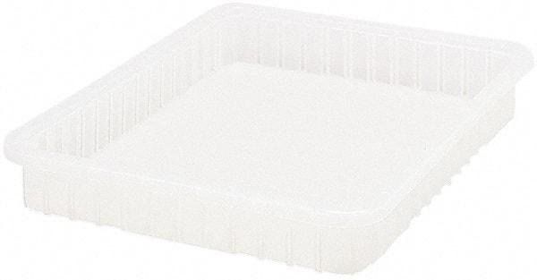 Quantum Storage - Clear Polypropylene Dividable Container - Stacking, 22-1/2" Long x 17-1/2" Wide x 3" High - USA Tool & Supply