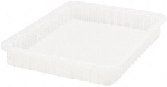 Quantum Storage - Clear Polypropylene Dividable Container - Stacking, 22-1/2" Long x 17-1/2" Wide x 3" High - USA Tool & Supply