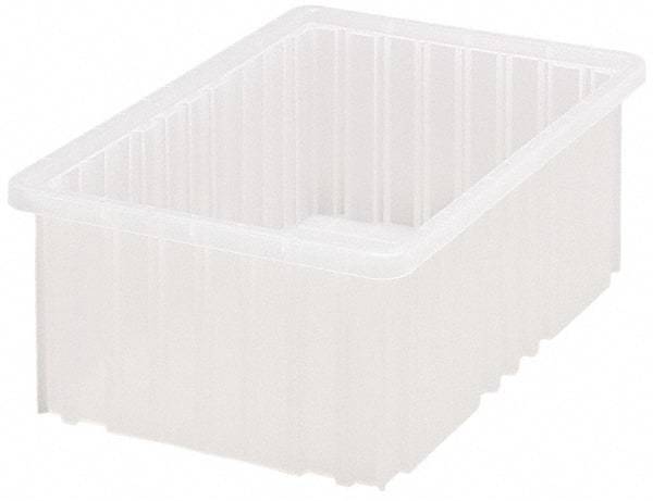 Quantum Storage - Clear Polypropylene Dividable Container - Stacking, 16-1/2" Long x 10.9" Wide x 6" High - USA Tool & Supply