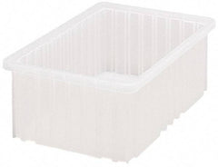 Quantum Storage - Clear Polypropylene Dividable Container - Stacking, 16-1/2" Long x 10.9" Wide x 6" High - USA Tool & Supply