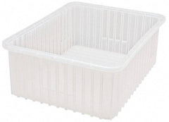 Quantum Storage - Clear Polypropylene Dividable Container - Stacking, 22-1/2" Long x 17-1/2" Wide x 8" High - USA Tool & Supply