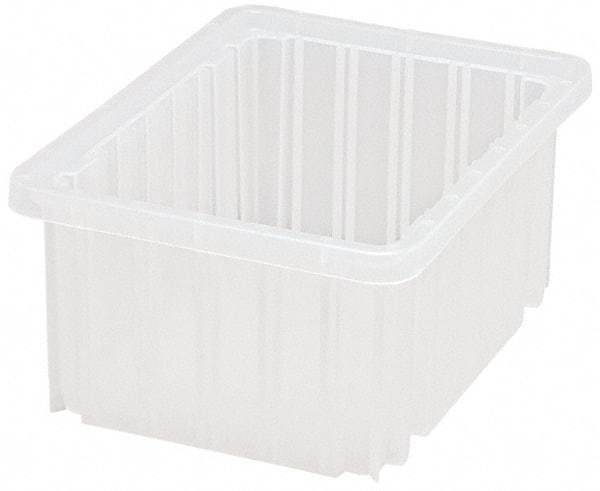 Quantum Storage - Clear Polypropylene Dividable Container - Stacking, 10.9" Long x 8.3" Wide x 5" High - USA Tool & Supply