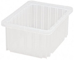 Quantum Storage - Clear Polypropylene Dividable Container - Stacking, 10.9" Long x 8.3" Wide x 5" High - USA Tool & Supply