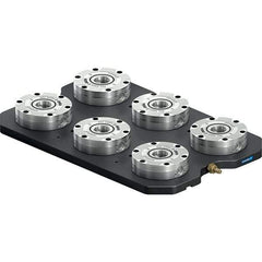 Schunk - NSL Manual CNC Quick Change Clamping Module - 6 Module Center, Top Mount, 7,500 kN Retention Force, 6 bar (87 Lb/Sq In) Unlocking Pressure, 0.005mm Repeatability - USA Tool & Supply