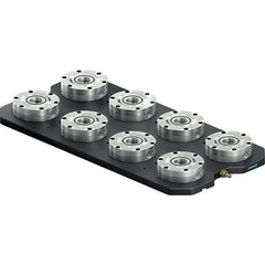 Schunk - NSL Manual CNC Quick Change Clamping Module - 8 Module Center, Top Mount, 7,500 kN Retention Force, 6 bar (87 Lb/Sq In) Unlocking Pressure, 0.005mm Repeatability - USA Tool & Supply