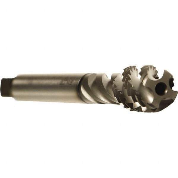 Emuge - 9/16-18 UNF 5 Flute 2B Modified Bottoming Spiral Flute Tap - Cobalt, GLT-1 Finish, 3.937" OAL, Right Hand Flute, Right Hand Thread, Series Enorm - USA Tool & Supply