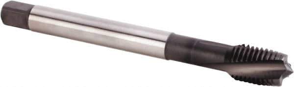 Kennametal - M12x1.50 Metric Fine 3 Flute 6HX Plug Spiral Flute Tap - Powdered Metal, TiN/CrC/C Finish, 100mm OAL, Left Hand Flute, Right Hand Thread, Series T620 - USA Tool & Supply