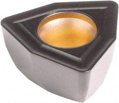 Kennametal - DFT06T308 HP Grade KCU25 Carbide Indexable Drill Insert - AlTiN Finish, Trigon, 10mm Inscribed Circle - USA Tool & Supply