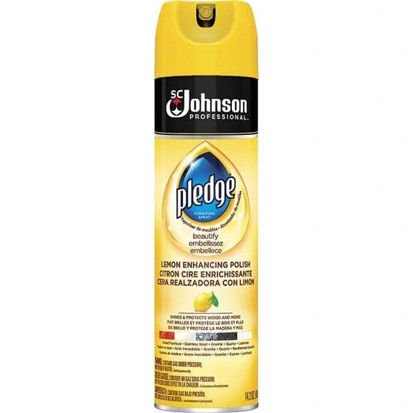 Pledge - 14.2 Fluid Ounce Furniture Polish - Lemon Scent, Aerosol Can - USA Tool & Supply