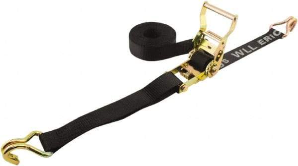 Erickson Manufacturing - 15' Long x 1-1/2" Wide, 4,000 Lb Basket Capacity, Polyester Web Sling - Black - USA Tool & Supply