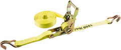 Erickson Manufacturing - 15' Long x 1" Wide, 3,000 Lb Basket Capacity, Polyester Web Sling - Yellow - USA Tool & Supply