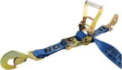 Erickson Manufacturing - 7' Long x 2" Wide, 10,000 Lb Basket Capacity, Polyester & Steel Web Sling - Blue - USA Tool & Supply