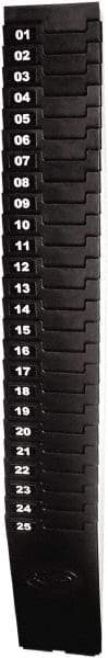 Lathem Time - 27" High x 3-7/8" Wide 25 Pocket Adjustable Time Card Rack - Black, Use with Time Cards - USA Tool & Supply