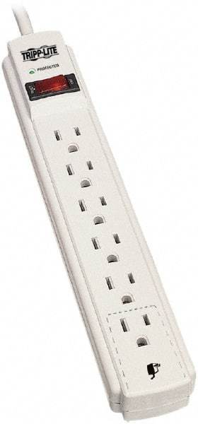Tripp-Lite - 6 Outlets, 120 VAC15 Amps, 15' Cord, Power Outlet Strip - Floor, Keyhole Mount, 5-15 NEMA Configuration, 1.23" Strip - USA Tool & Supply